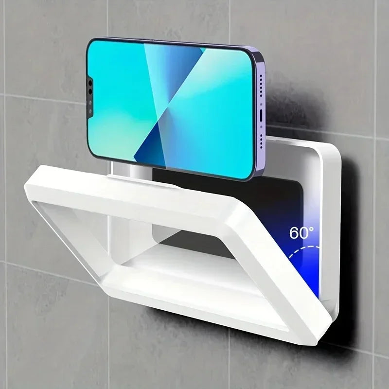 ShowerPod shown open with the padded interior that grips the phone