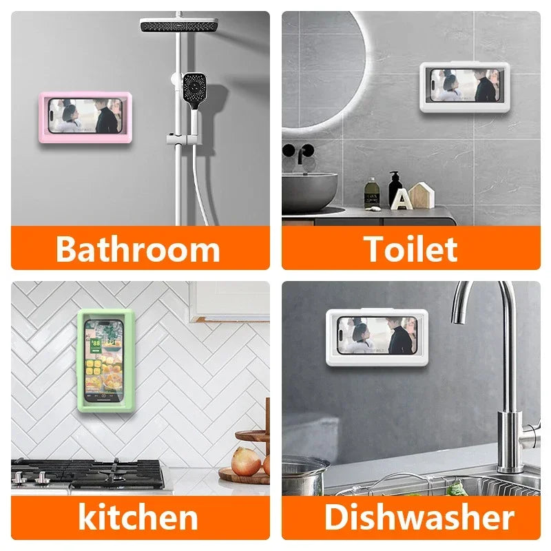 ShowerPod sealed case showing the waterproof latch and clear front panel